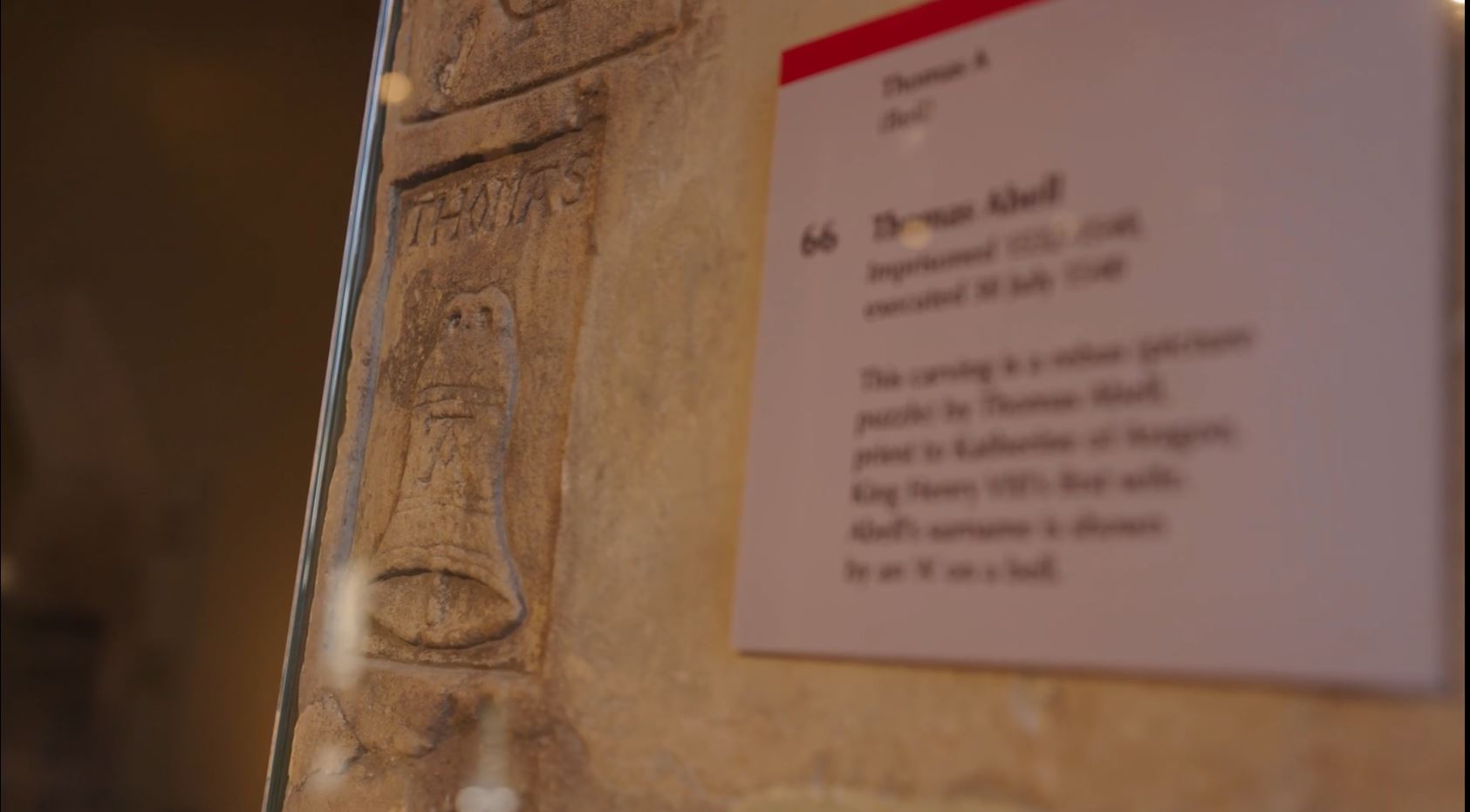 Thomas Abell's carved graffiti in the Tower of London